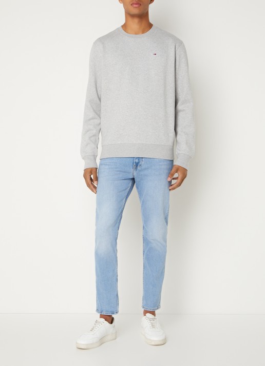Tommy Hilfiger Sweater met ronde hals en logoborduring  - voorkant 2 grijs