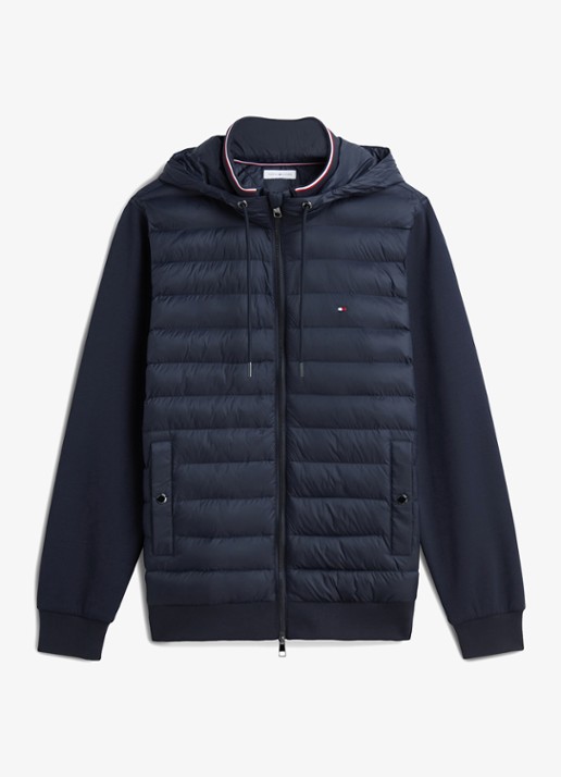 Tommy Hilfiger Sweatvest met capuchon - voorkant 4 donkerblauw