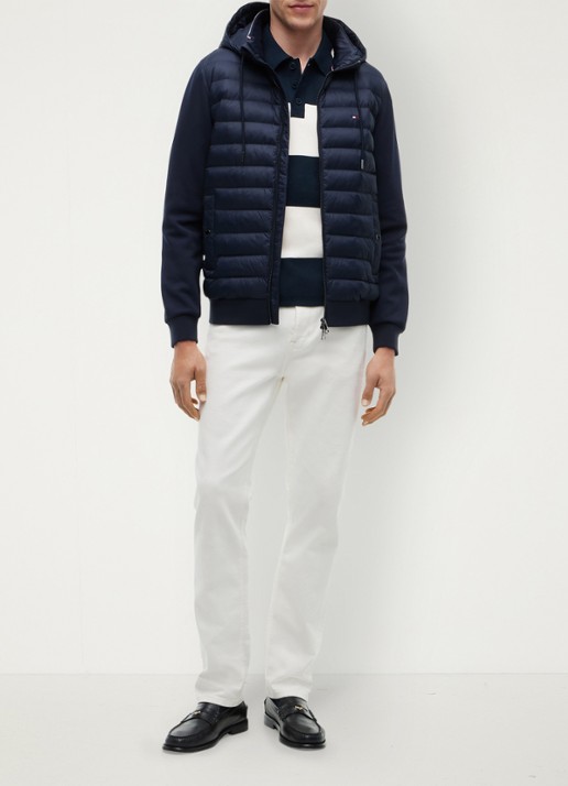 Tommy Hilfiger Sweatvest met capuchon - voorkant 5 donkerblauw