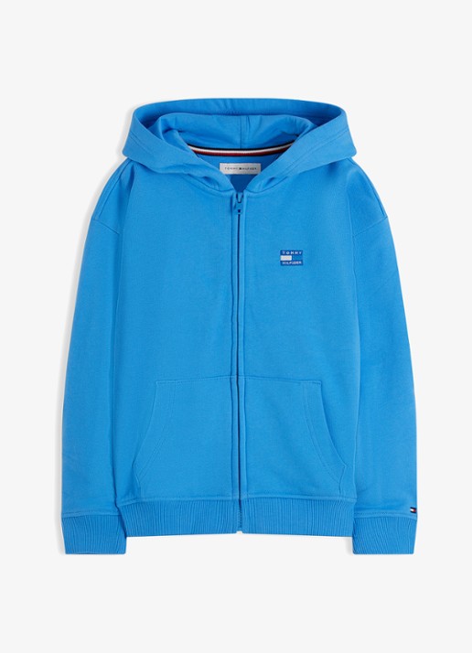 Tommy Hilfiger Sweatvest met logo - voorkant 4 blauw