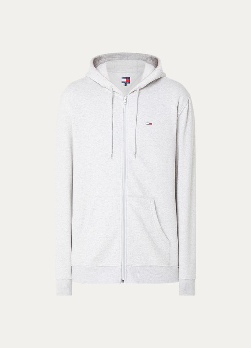 Tommy Hilfiger Sweatvest met logoborduring - voorkant 4 grijsmele