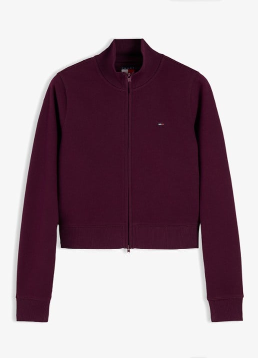 Tommy Hilfiger Sweatvest met opstaande kraag - voorkant 3 paars