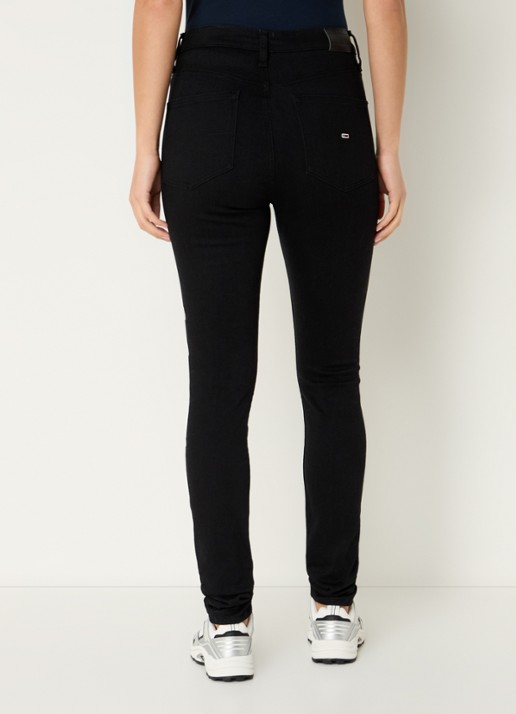 Tommy Hilfiger Sylvia high waist skinny jeans met gekleurde wassing - achterkant 3 zwart