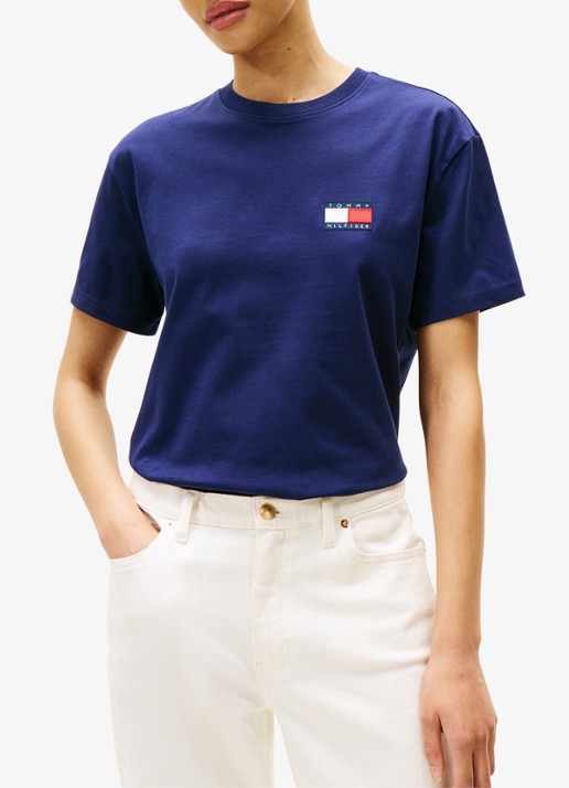 Tommy Hilfiger T-shirt met logo- en backprint - detail 2 donkerblauw