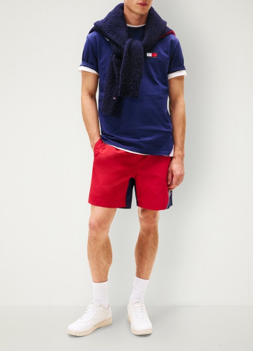 Tommy Hilfiger T-shirt met logo- en backprint - voorkant 6 donkerblauw