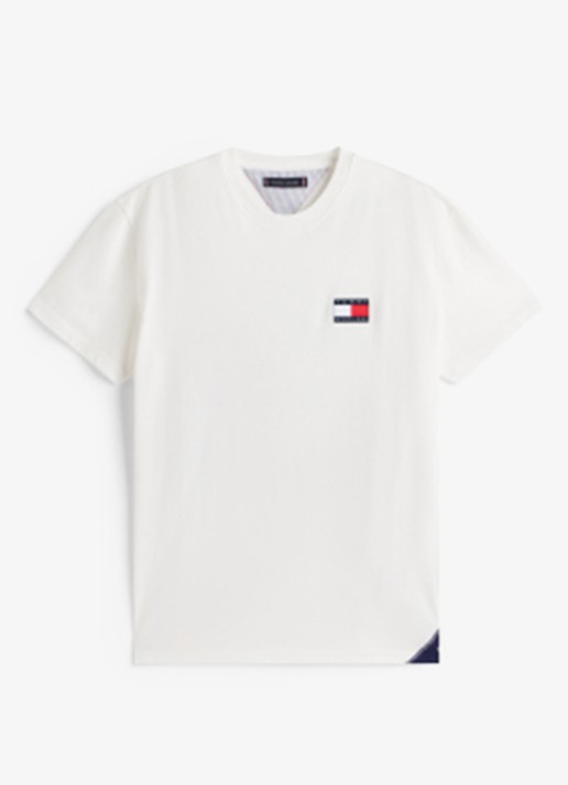 Tommy Hilfiger T-shirt met logo- en backprint - voorkant 6 wit