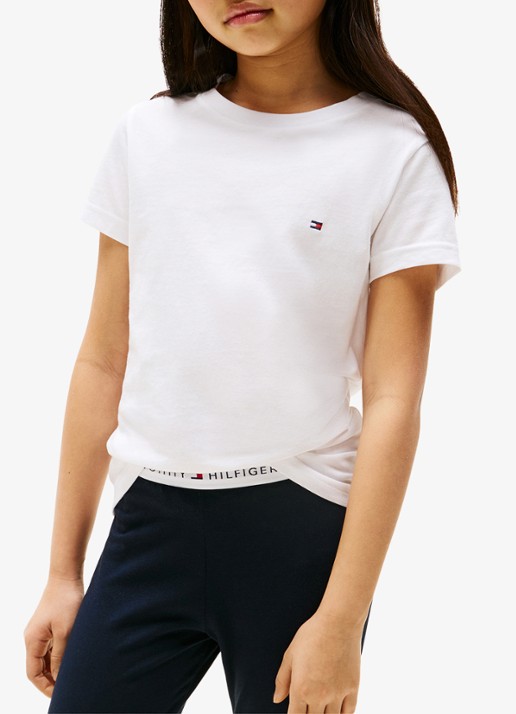 Tommy Hilfiger T-shirt met logo in 2-pack - detail wit