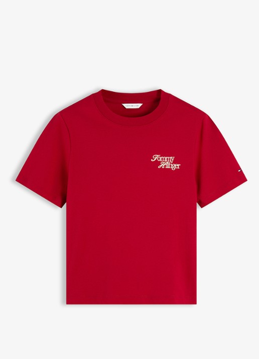 Tommy Hilfiger T-shirt met logo - voorkant rood