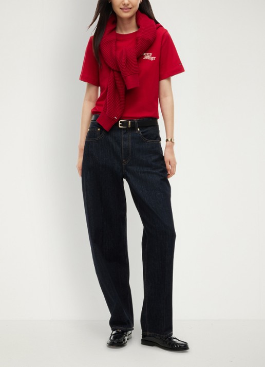 Tommy Hilfiger T-shirt met logo - voorkant 2 rood