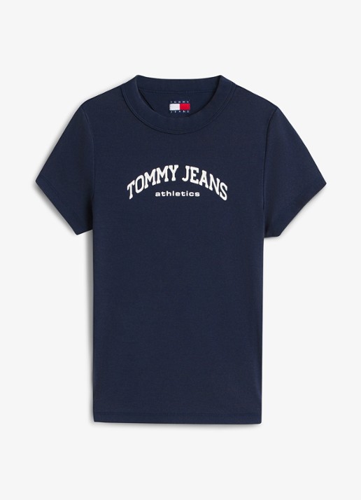 Tommy Hilfiger T-shirt met logo - voorkant 2 donkerblauw