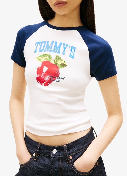 Tommy Hilfiger T-shirt met logo - detail 3 gebroken wit