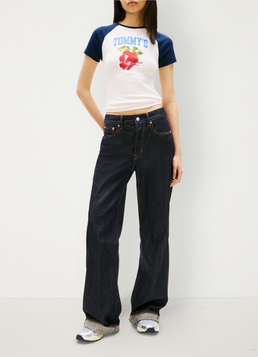 Tommy Hilfiger T-shirt met logo - voorkant 5 gebroken wit