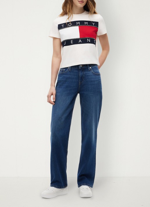 Tommy Hilfiger T-shirt met logo - voorkant 2 gebroken wit