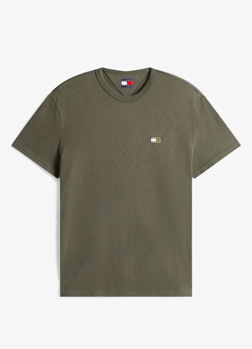 Tommy Hilfiger T-shirt met logo - voorkant mosgroen