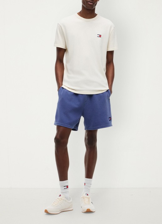 Tommy Hilfiger T-shirt met logo - voorkant 3 calico-aef / beige