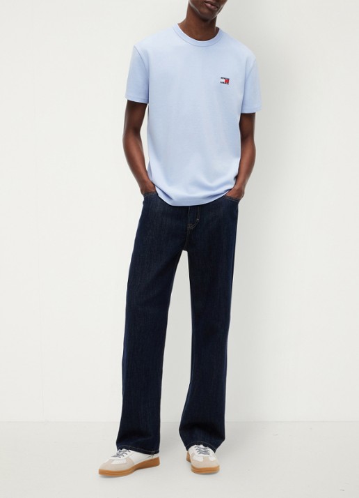Tommy Hilfiger T-shirt met logo - voorkant 5 moonlight iris-c5r / lichtblauw