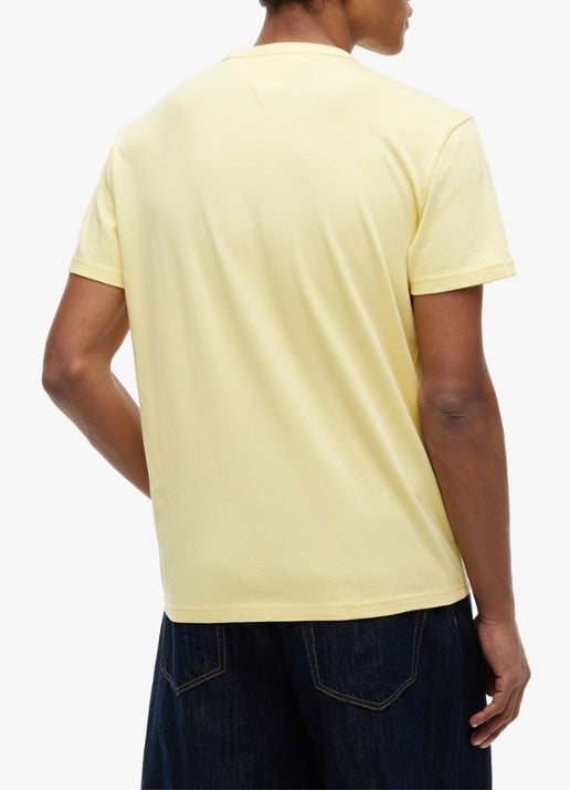 Tommy Hilfiger T-shirt met logo - achterkant 3 citronella-zf0 / geel