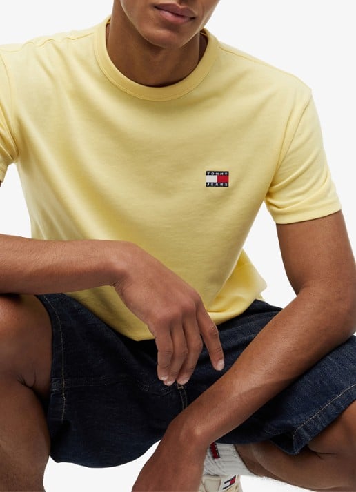 Tommy Hilfiger T-shirt met logo - detail 5 citronella-zf0 / geel