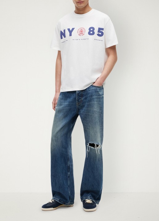 Tommy Hilfiger T-shirt met logo - voorkant 3 ecru-ybl