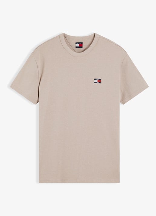 Tommy Hilfiger T-shirt met logo - voorkant limestone dust-pke / beige