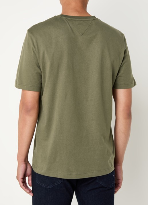 Tommy Hilfiger T-shirt met logo - achterkant bronsgroen
