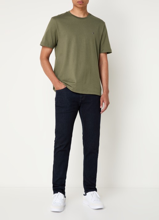 Tommy Hilfiger T-shirt met logo - voorkant 3 bronsgroen