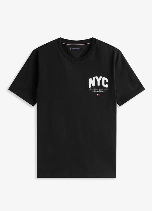 Tommy Hilfiger T-shirt met logo - voorkant 2 zwart