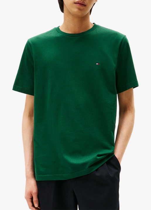 Tommy Hilfiger T-shirt met logo - detail 2 donkergroen