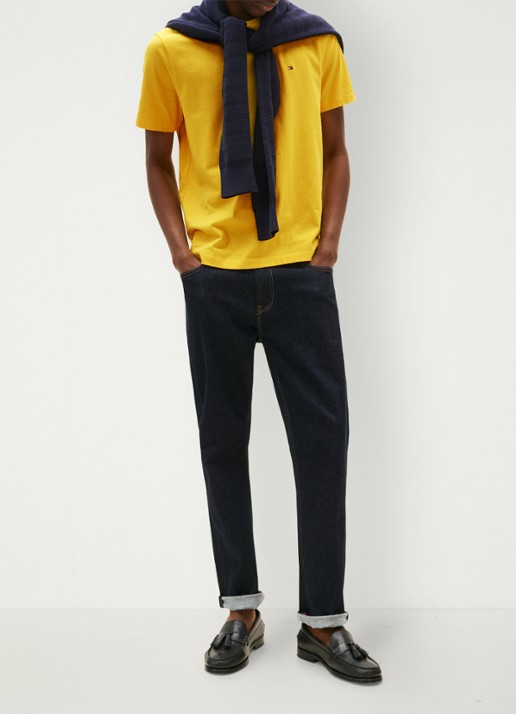 Tommy Hilfiger T-shirt met logo - voorkant 2 geel