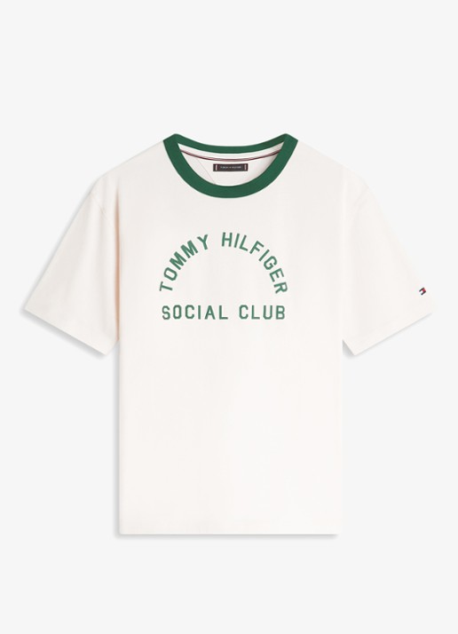 Tommy Hilfiger T-shirt met logo - voorkant 4 beige