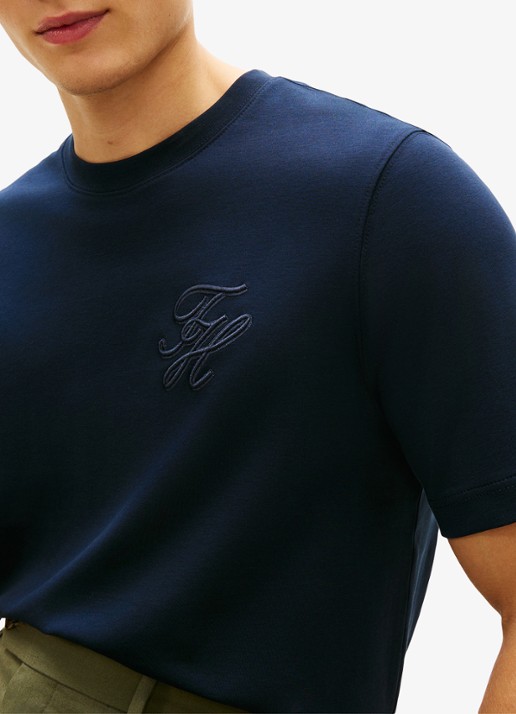 Tommy Hilfiger T-shirt met logo - detail 3 donkerblauw