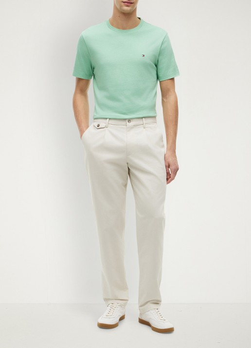 Tommy Hilfiger T-shirt met logo - voorkant 4 cut grass-l1a / groen