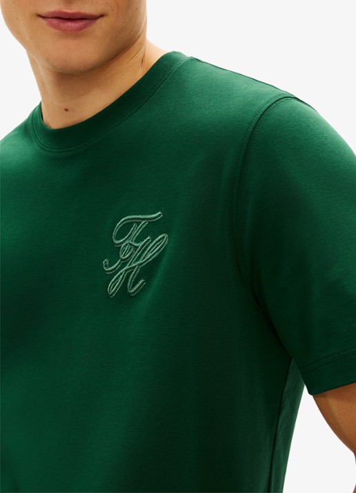 Tommy Hilfiger T-shirt met logo - detail 4 groen