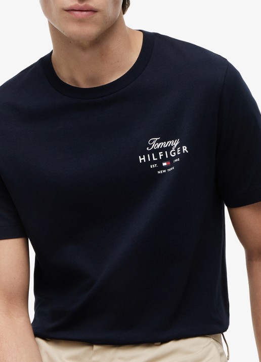 Tommy Hilfiger T-shirt met logo - detail 4 blauw
