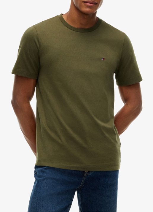 Tommy Hilfiger T-shirt met logo - detail 4 huntsman green-mt1 / groen
