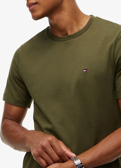 Tommy Hilfiger T-shirt met logo - detail 5 huntsman green-mt1 / groen