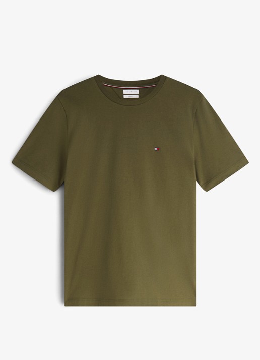 Tommy Hilfiger T-shirt met logo - voorkant 2 huntsman green-mt1 / groen