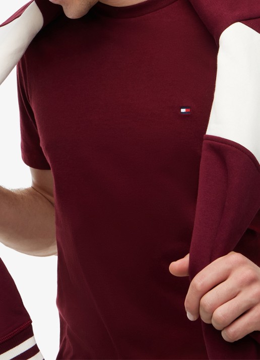 Tommy Hilfiger T-shirt met logo - detail 3 burgundy-vlp / rood