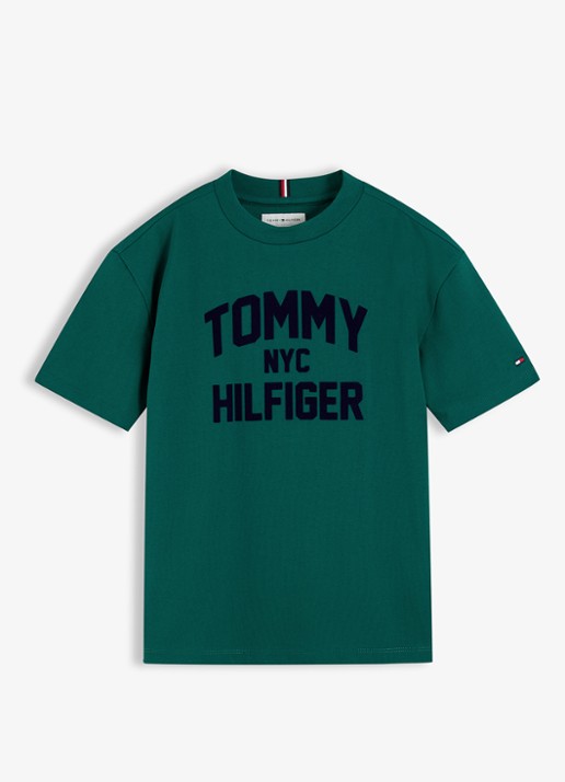 Tommy Hilfiger T-shirt met logo  - voorkant 2 groen