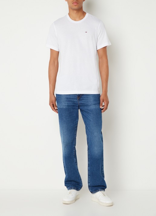 Tommy Hilfiger T-shirt met logoborduring  - voorkant 3 wit
