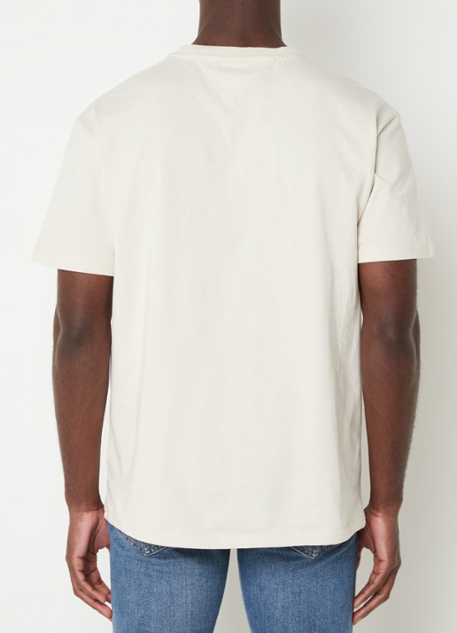 Tommy Hilfiger T-shirt met logoborduring - achterkant 2 beige