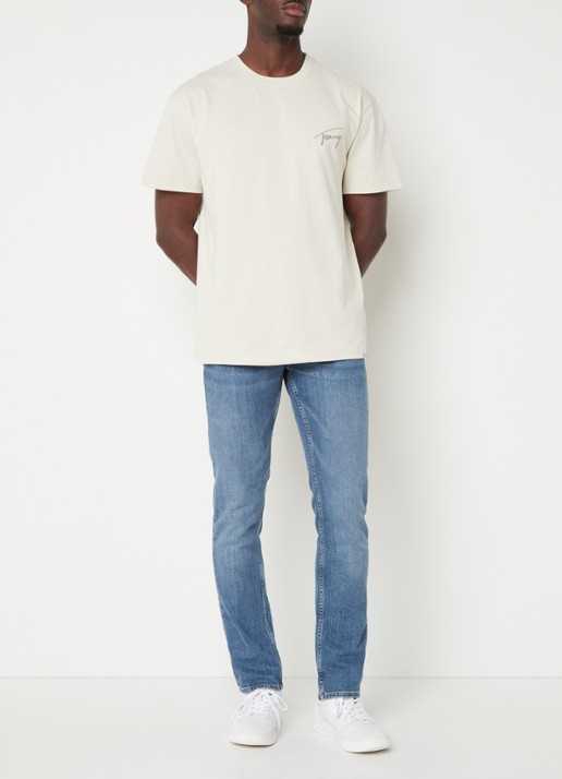 Tommy Hilfiger T-shirt met logoborduring - voorkant 4 beige