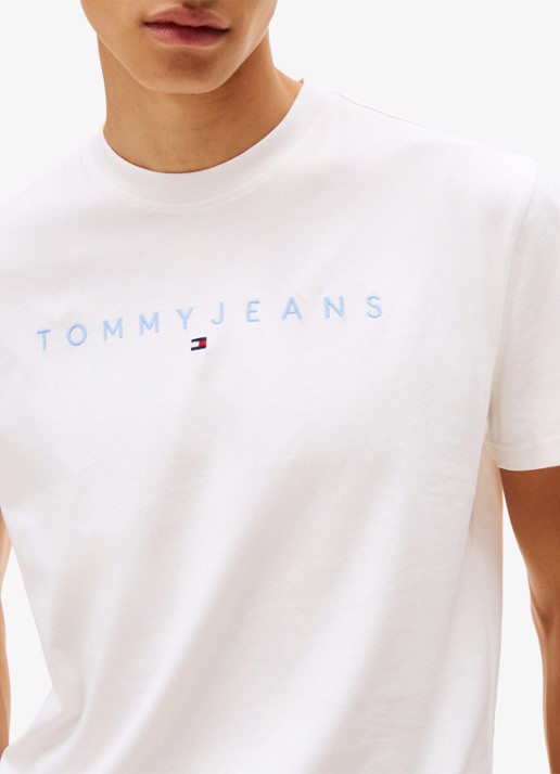 Tommy Hilfiger T-shirt met logoborduring - detail 2 creme