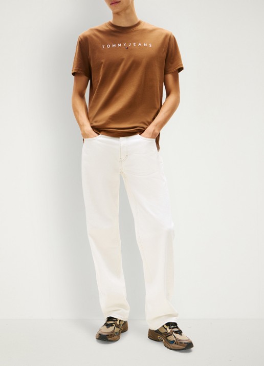Tommy Hilfiger T-shirt met logoborduring - voorkant 5 bruin