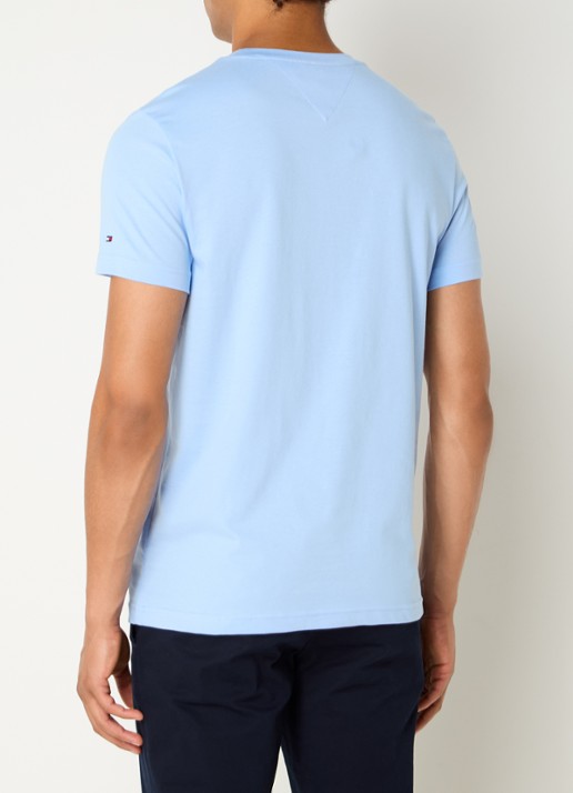 Tommy Hilfiger T-shirt met logoborduring  - achterkant vessel blue / blauw
