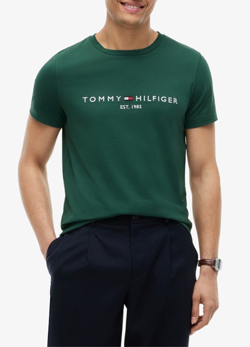 Tommy Hilfiger T-shirt met logoborduring  - detail 4 ornamental green-l6k