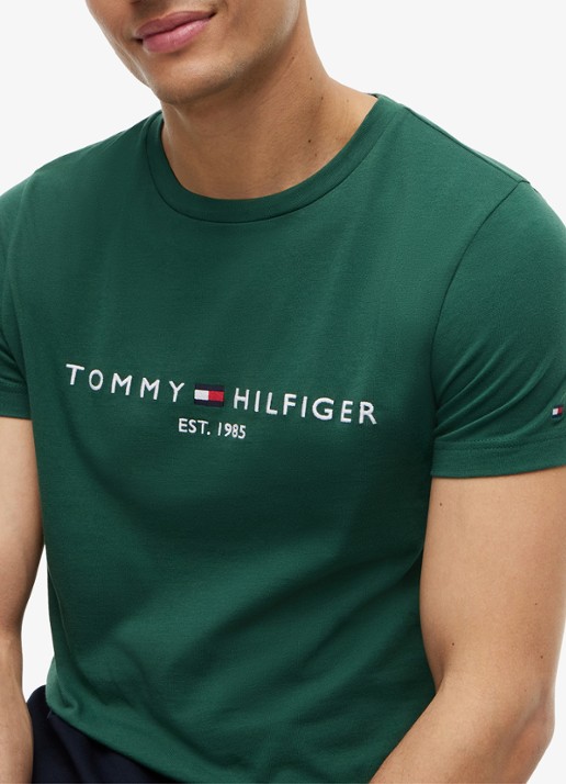 Tommy Hilfiger T-shirt met logoborduring  - detail 5 ornamental green-l6k