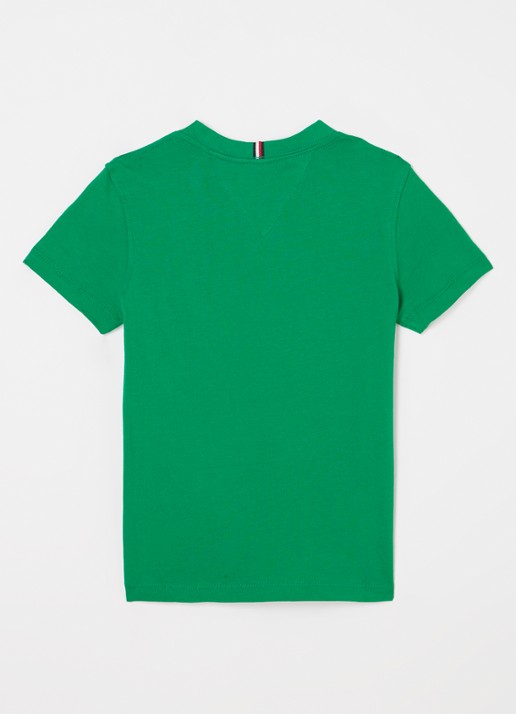 Tommy Hilfiger T-shirt met logoborduring - voorkant 2 olympic green-l4b / groen