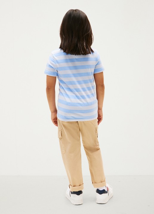 Tommy Hilfiger T-shirt met logoborduring - achterkant 4 cloudy blue-c14 / lichtblauw
