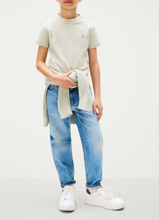 Tommy Hilfiger T-shirt met logoborduring - voorkant 3 misty sage-m1c / groen